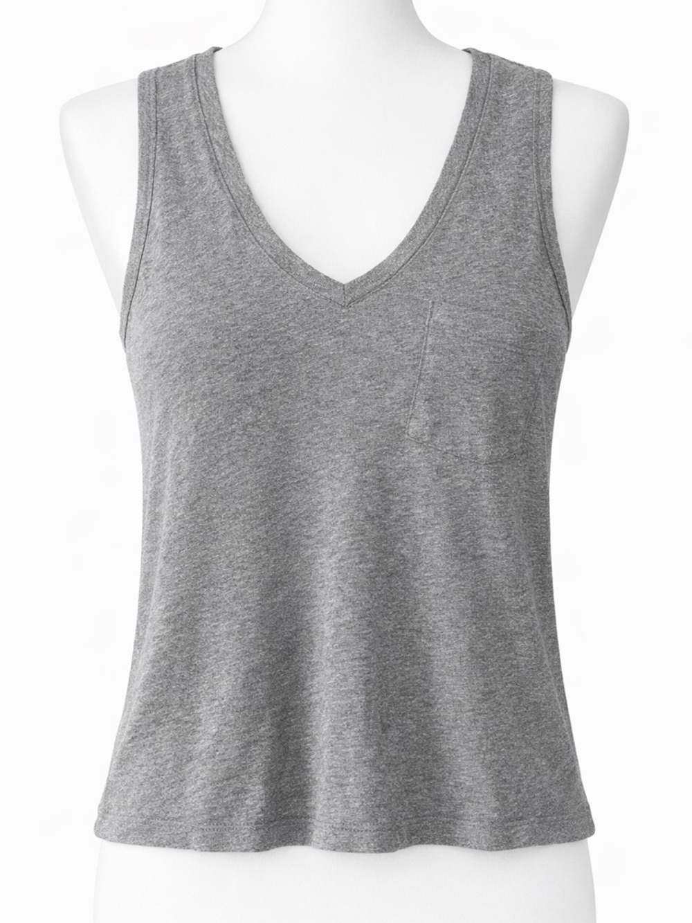 Madewell V-Neck Tank with Chest Pocket - Gray size XS